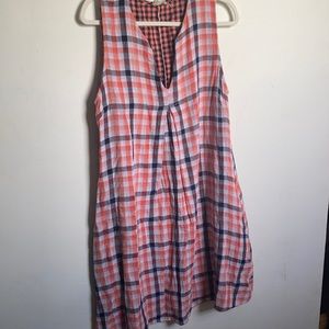 143 story by line up -Plaid dress 100% cotton size L